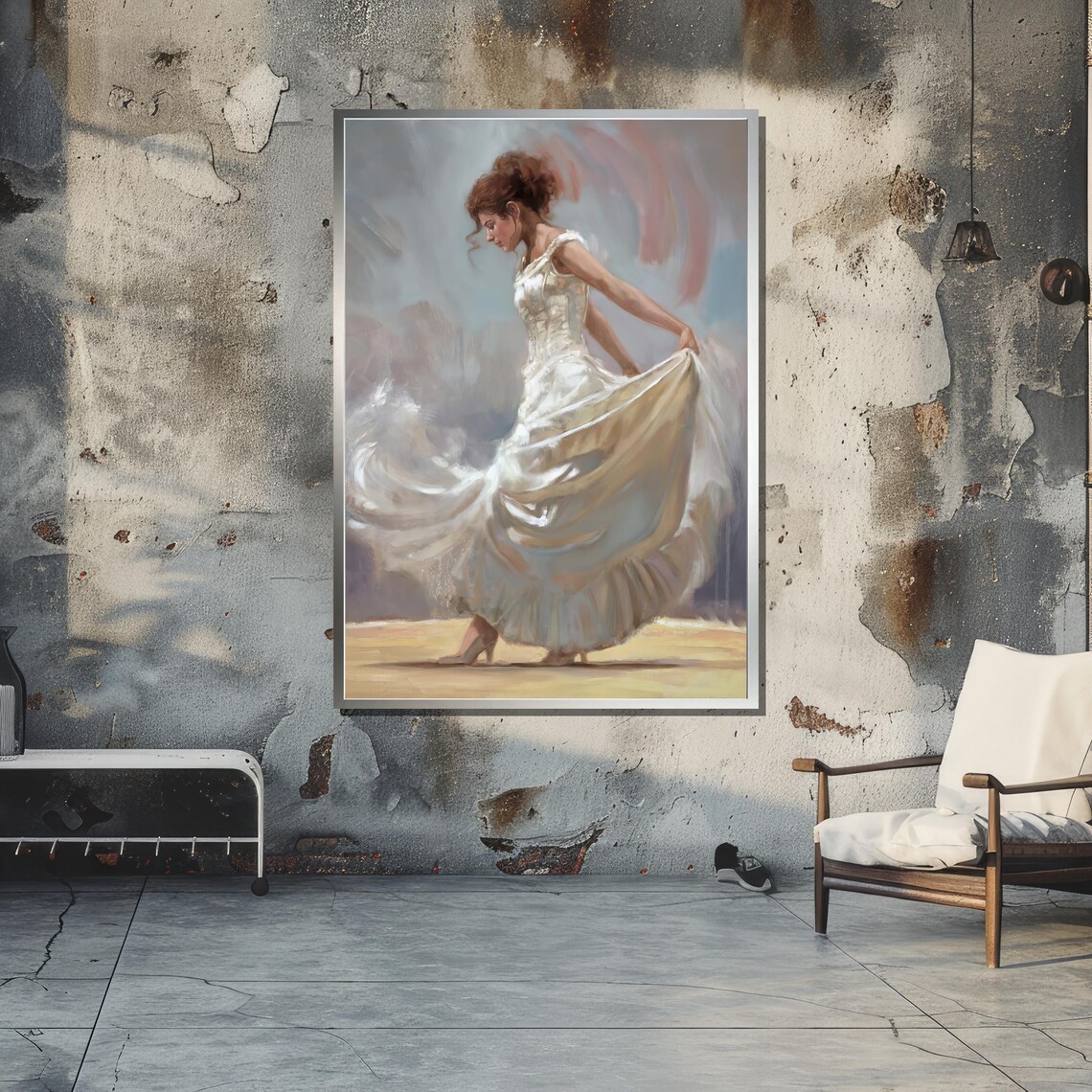 Elegant Woman In Flowing Dress, Impressionist Art Print - Image 5