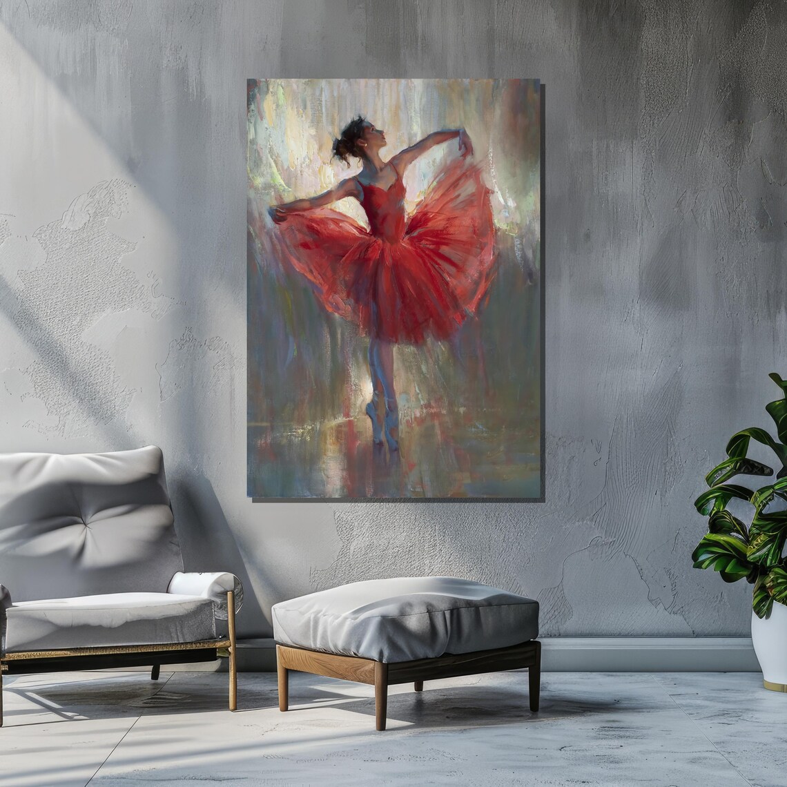 Elegant Ballerina In Red Tutu, Dance Artwork - Image 6