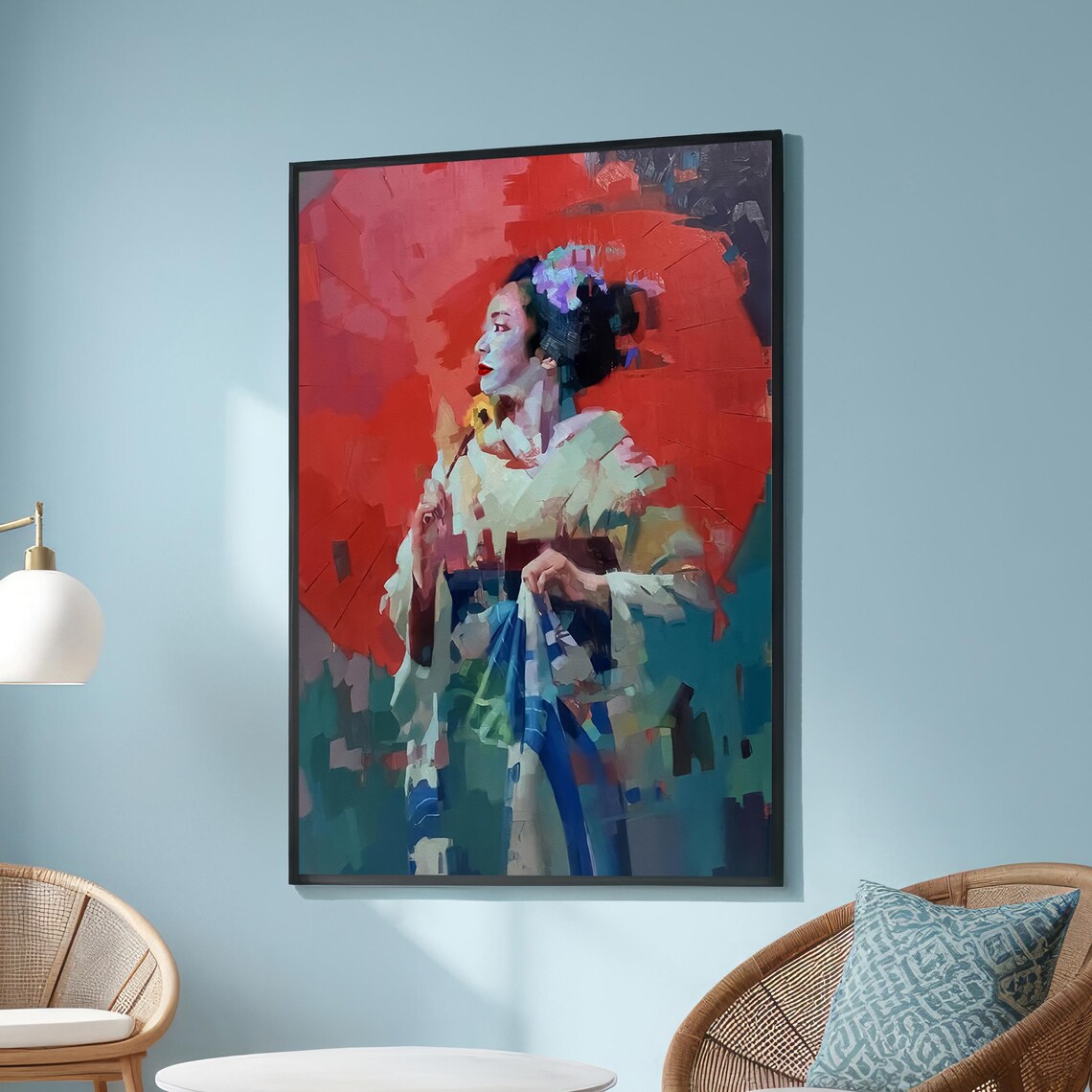 Impressionist Maiko Geisha Painting, Japanese Art