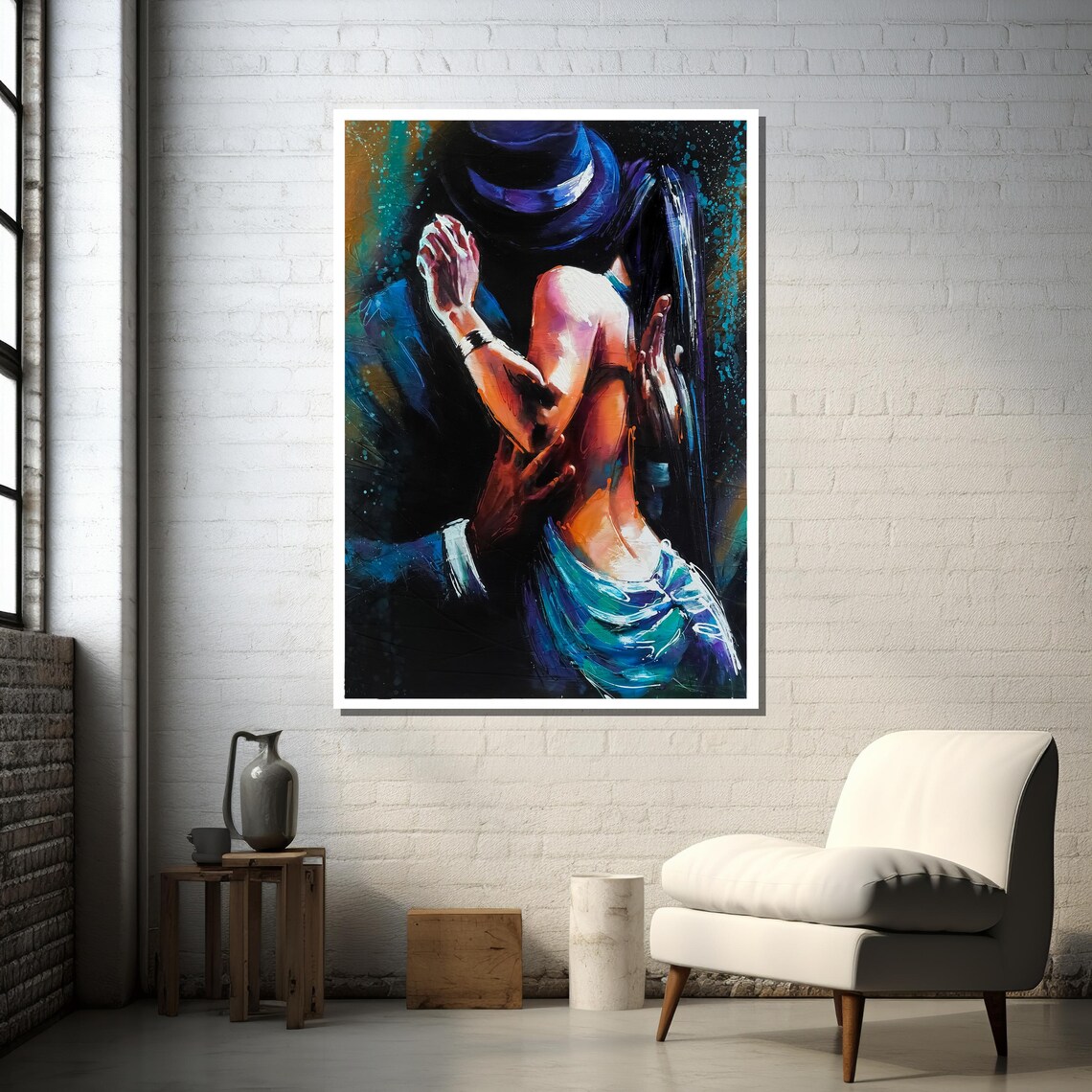 Passionate Tango Dance, Romantic Expressionist Art Print - Image 2