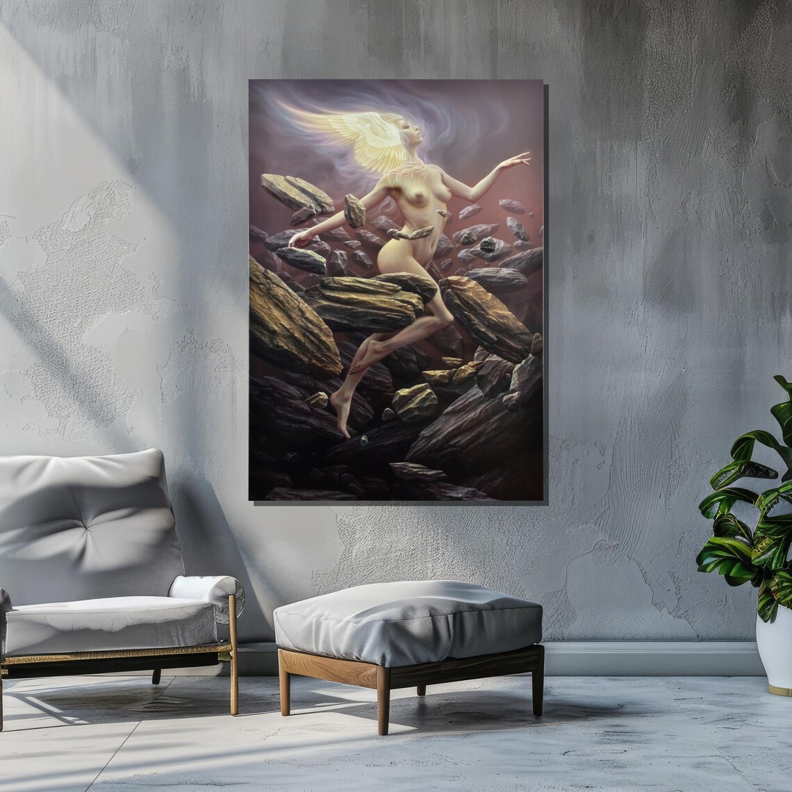 Surreal Angelic Nude, Ethereal Fantasy Wall Art Print - Image 4