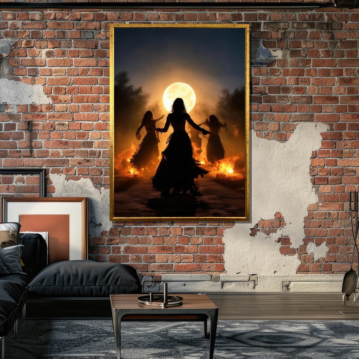Moonlit Ritual Dance, Mystical Surreal Art Print - Image 3