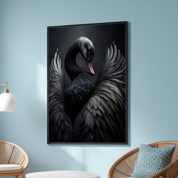 Black Swan Minimalist Wall Art Print