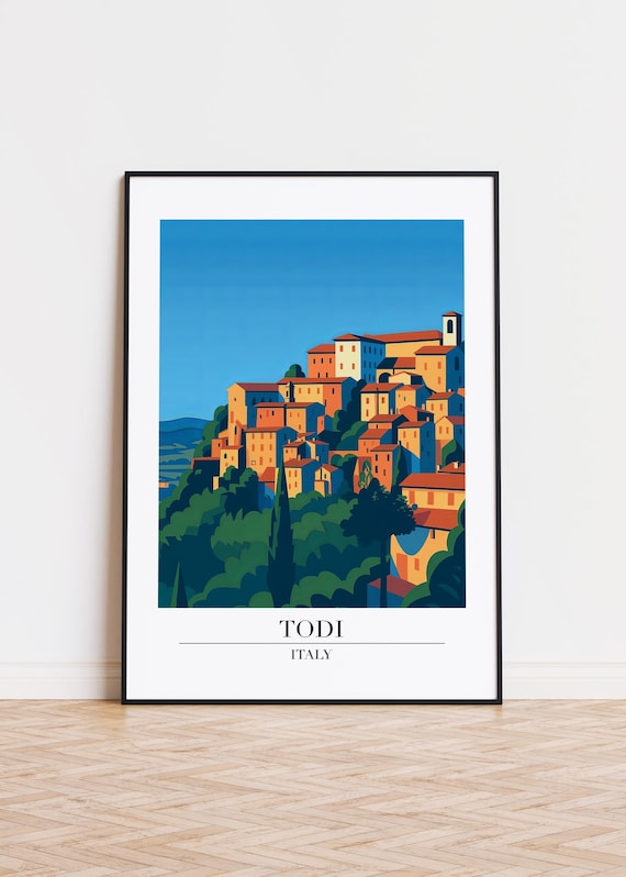 Todi Italy Modern City Illustration Travel Poster