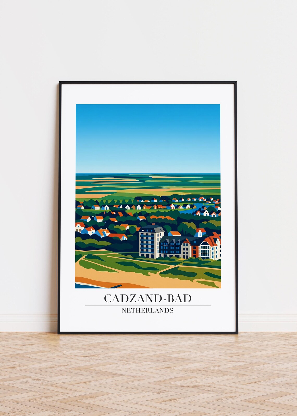 Cadzandbad Netherlands Modern Travel Poster