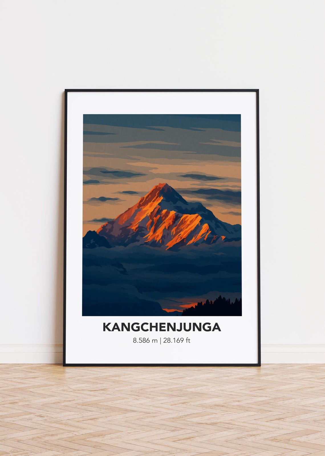 Kangchenjunga Sunset Alpenglow Third Highest Peak World Poster