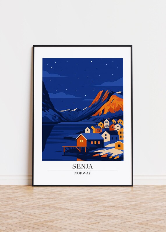 Senja Norway Poster Modern Scandinavian Illustration Art