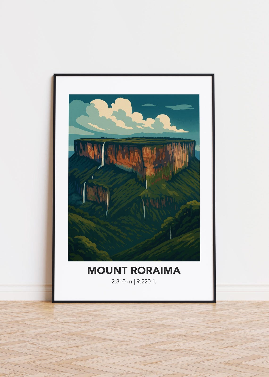 Mount Roraima Tepui Plateau Waterfall South America Scenic Poster Art