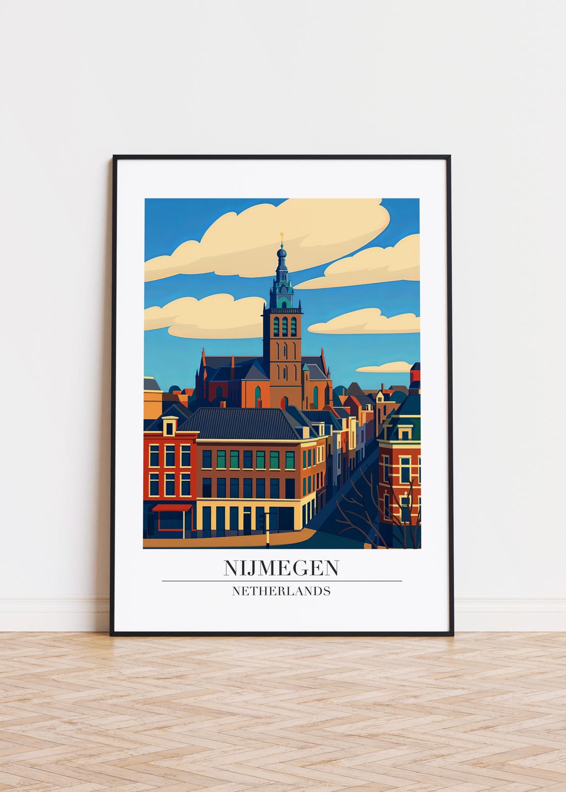 Nijmegen Netherlands Poster Modern City Art Print