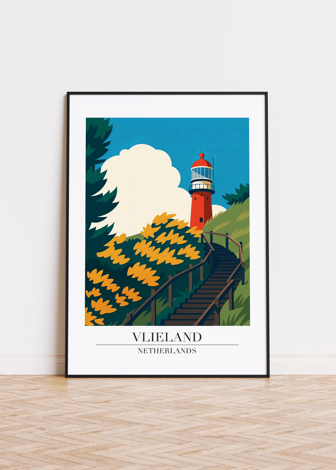 Vlieland Netherlands Modern Travel Poster