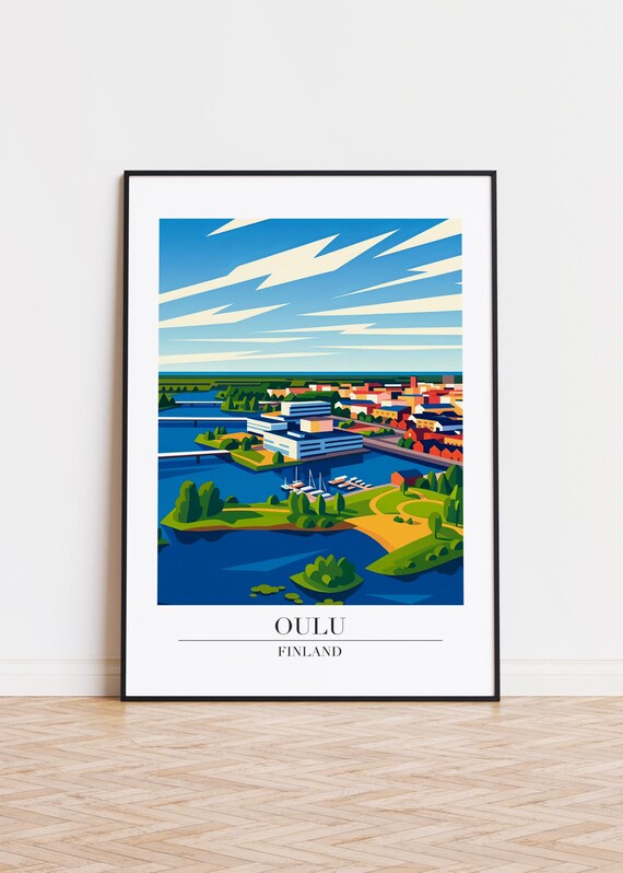 Oulu Finland Poster City Illustration Art Print