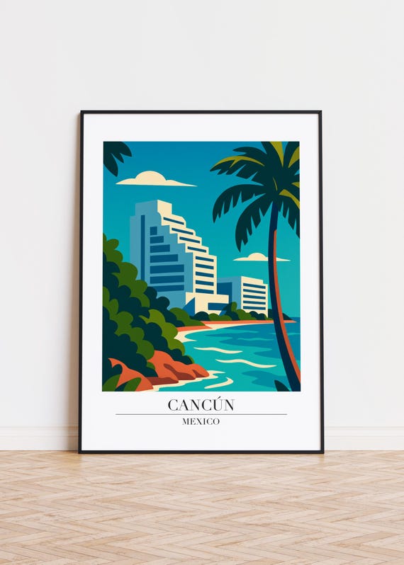 Cancn Travel Poster Modern City Art Print