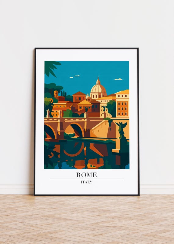 Rome Cityscape Poster Modern Italy Art Print