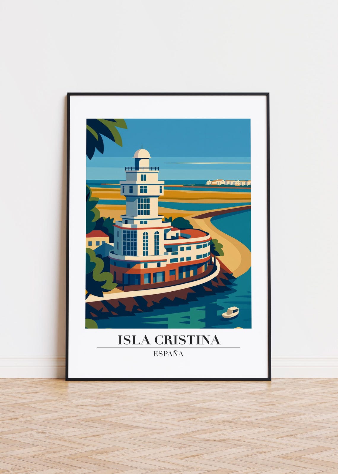 Isla Cristina Spain Waterfront Lighthouse Building Travel Poster