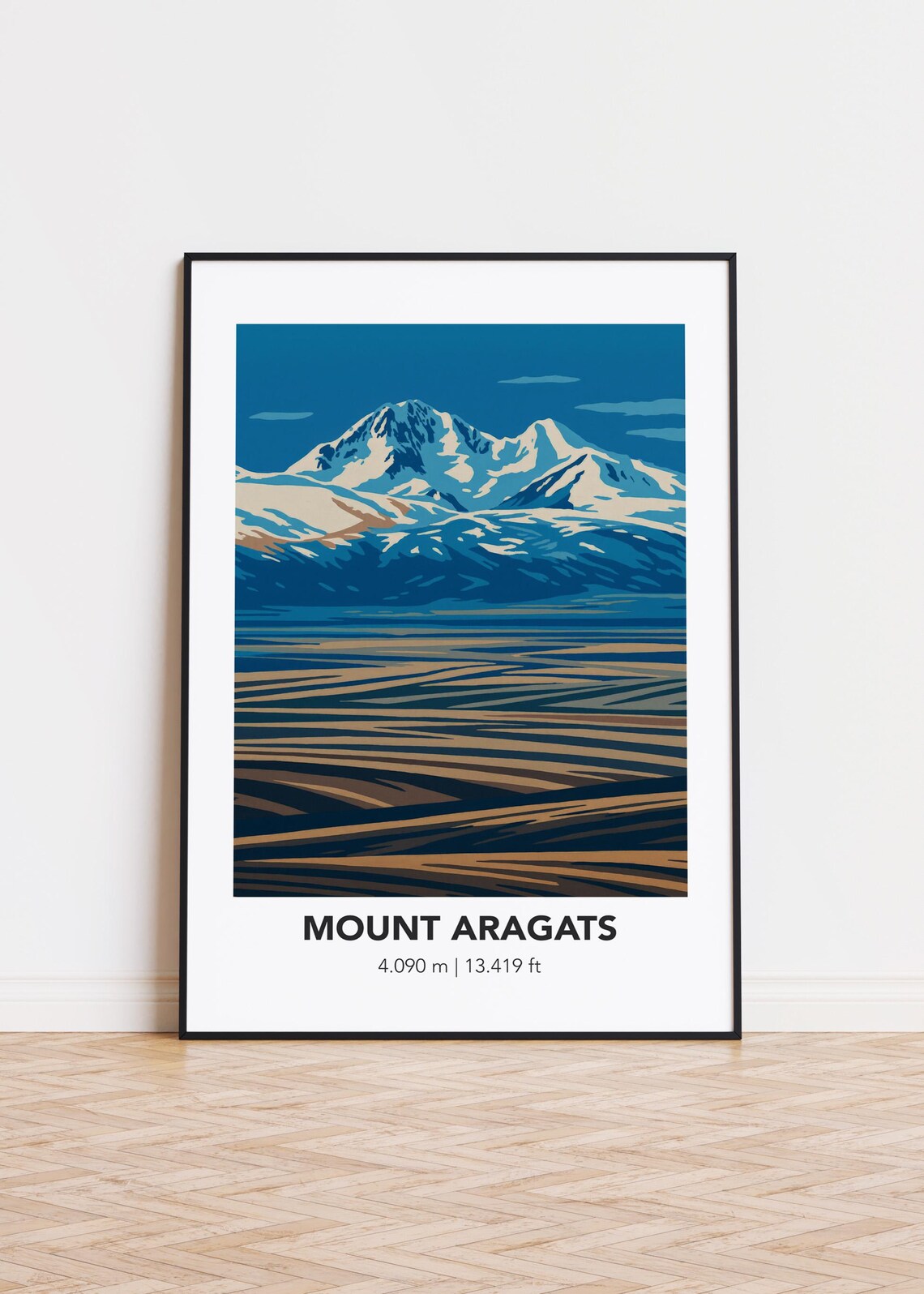 Mount Aragats Mountain Illustration Art Print