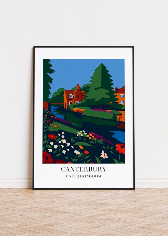 Canterbury Print United Kingdom Illustration Art Poster