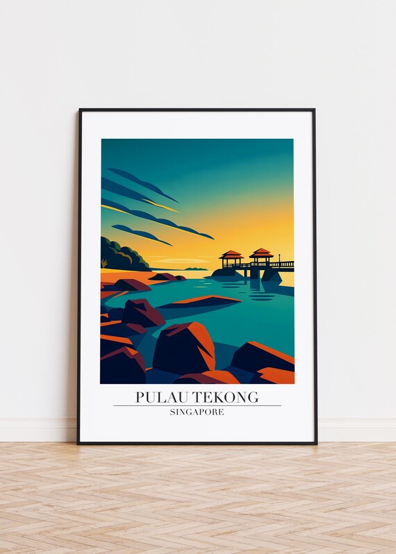 Pulau Tekong Print Singapore Illustration Art Poster