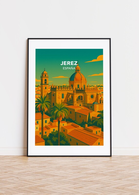 Jerez Spain Historic Cathedral Old Town Cityscape Travel Poster