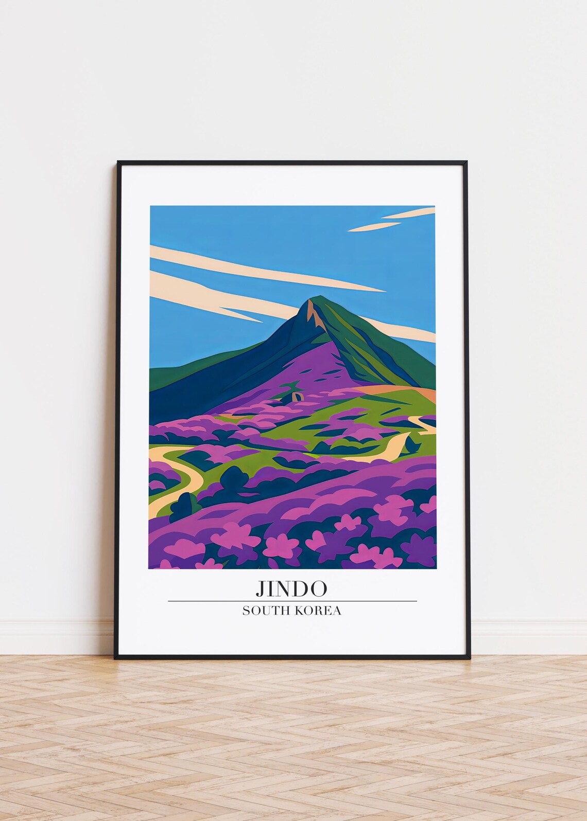 Jindo South Korea Poster Modern Minimalist Travel Art