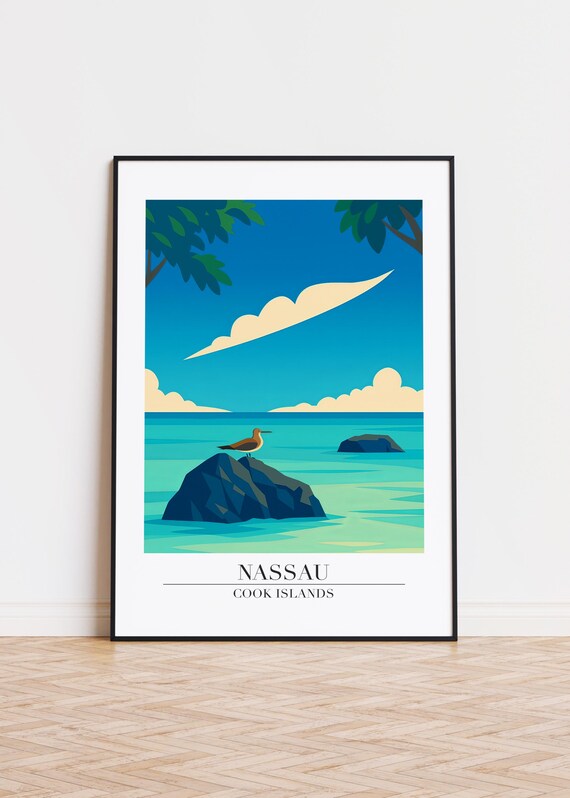 Nassau Illustration Art Print Bahamas Travel Poster