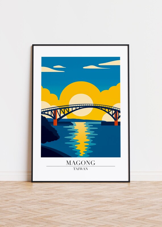 Magong Taiwan Poster Modern City Illustration Art
