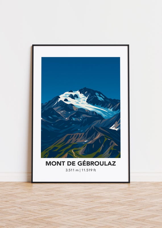 Mont De Gbroulaz Mountain Art Print Modern Minimalist Poster