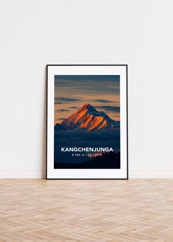 Kangchenjunga Mountain Art Print Nature Home Decor