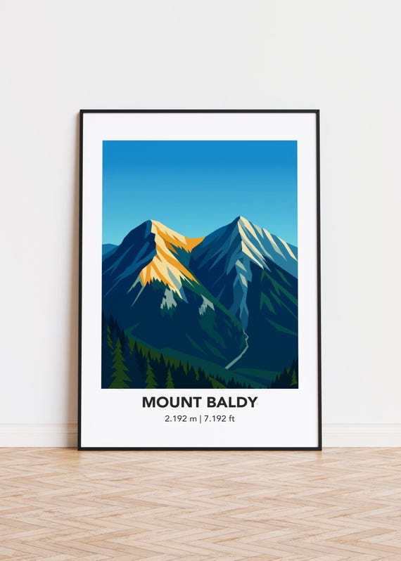 Mount Baldy Poster Minimalist Mountain Art Print