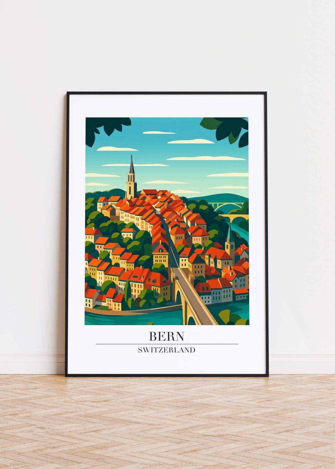 Bern Switzerland Poster City Skyline Art Print