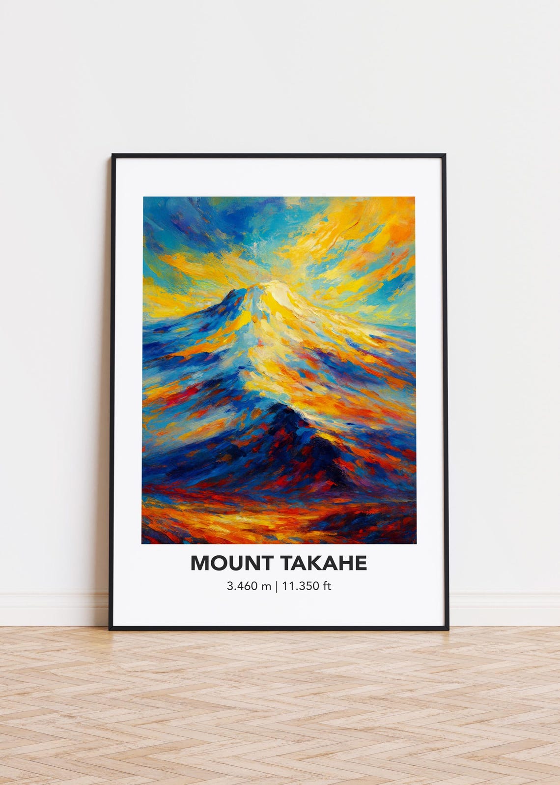 Mount Takahe Poster Modern Mountain Art Print