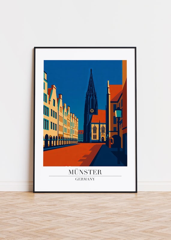 Mnster Germany Poster City Illustration Art Print