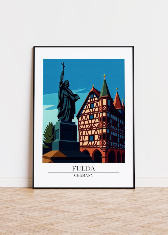 Fulda Germany Poster City Illustration Art Print