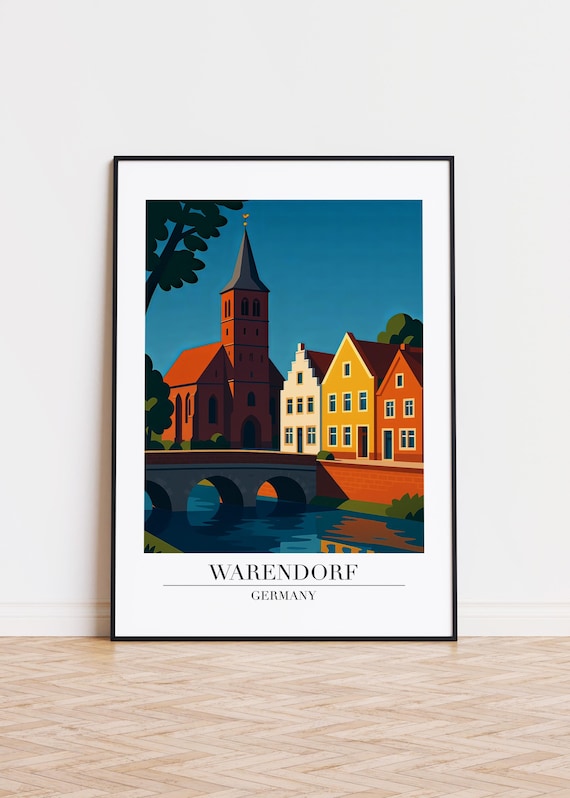 Warendorf Germany Poster Modern City Illustration Art
