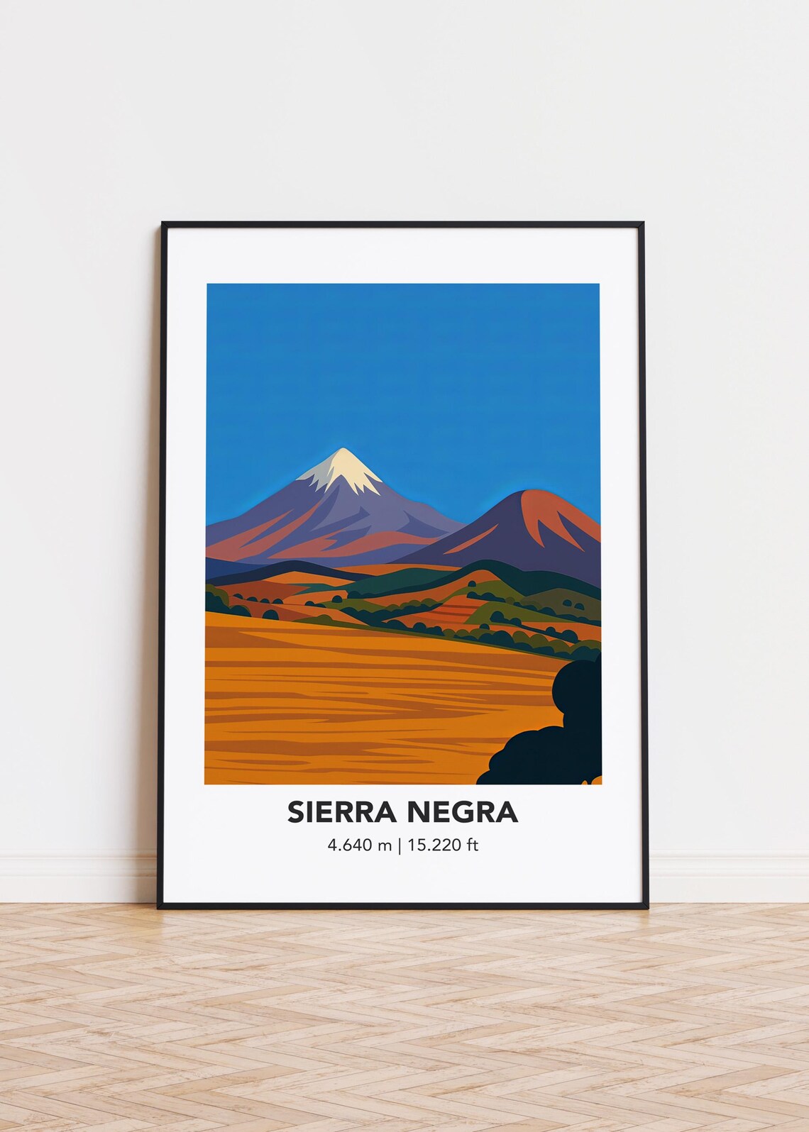 Sierra Negra Volcano Mountain Peak Minimalist Travel Art Poster