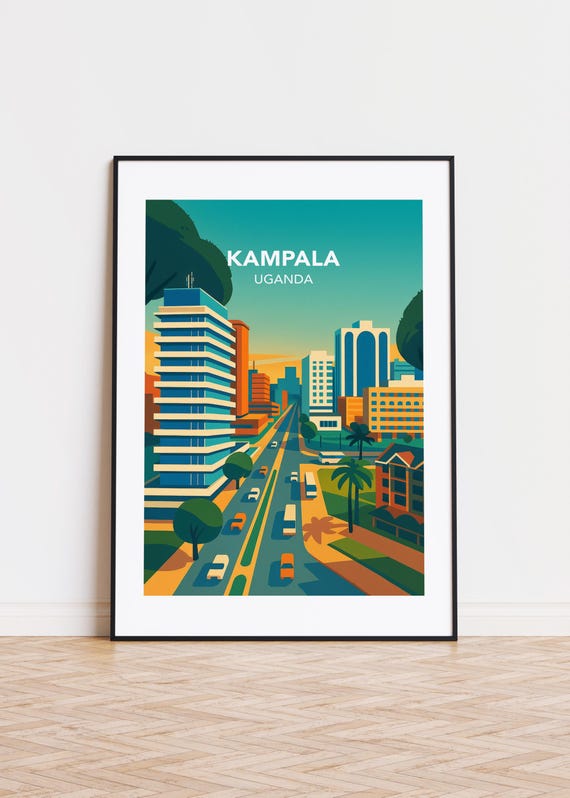 Kampala Cityscape Poster Modern Uganda Art Print