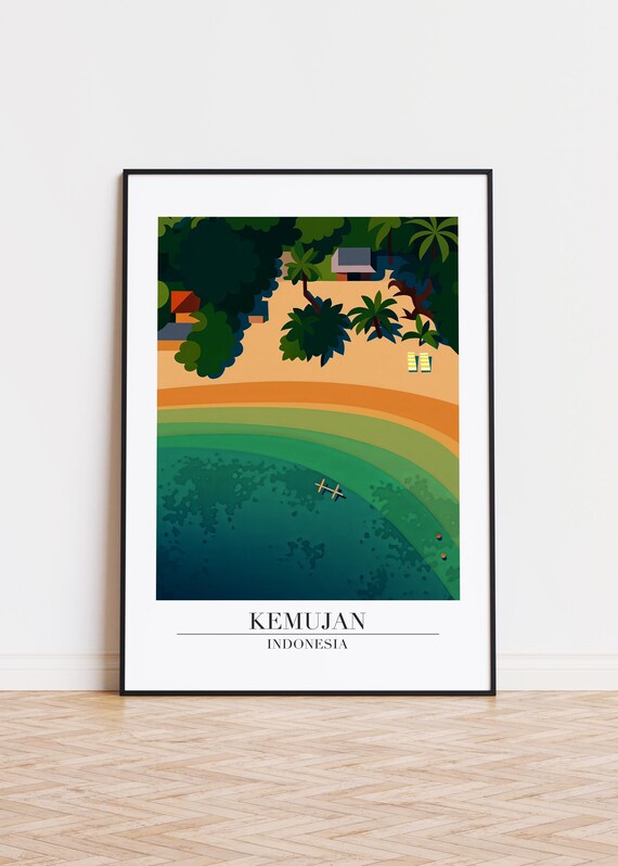 Kemujan Indonesia Poster Modern City Illustration Art