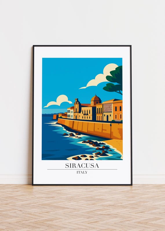 Siracusa Italy Poster Modern City Skyline Art Print