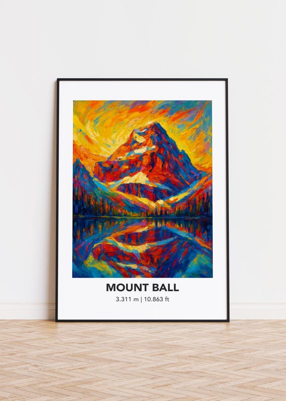 Mount Ball Poster Modern Mountain Art Print Oil Painting Style