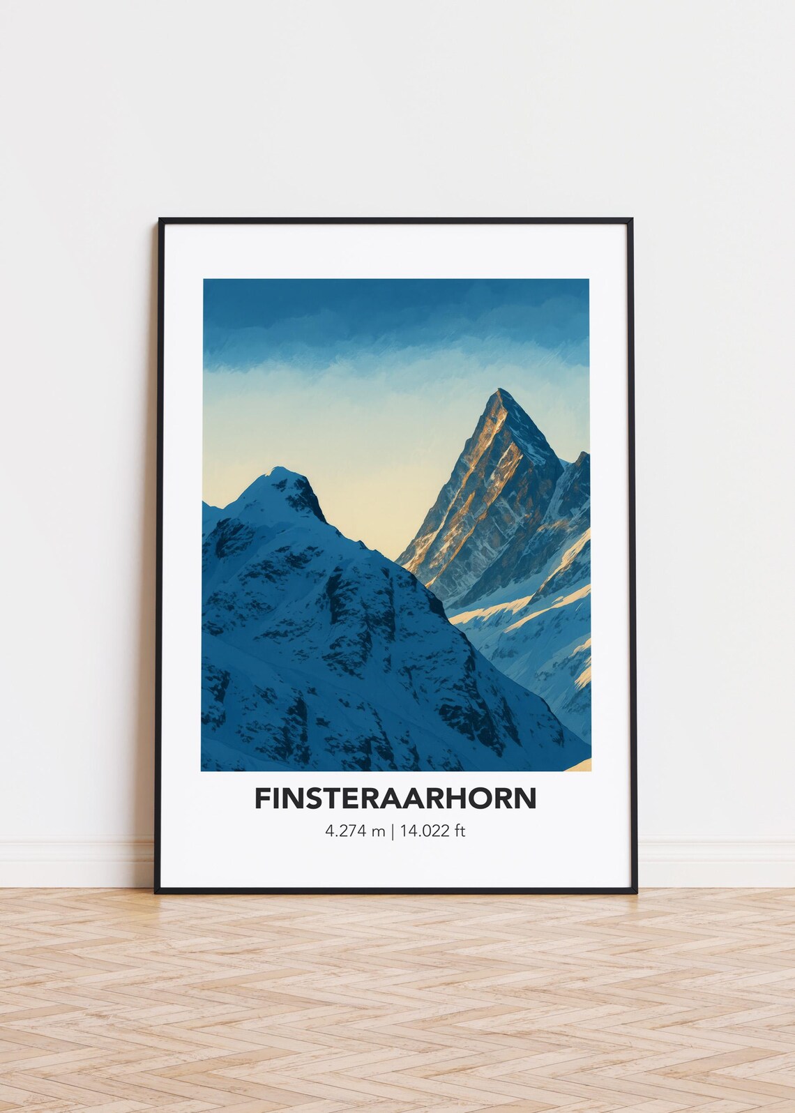 Finsteraarhorn Mountain, Swiss Alps Art Print