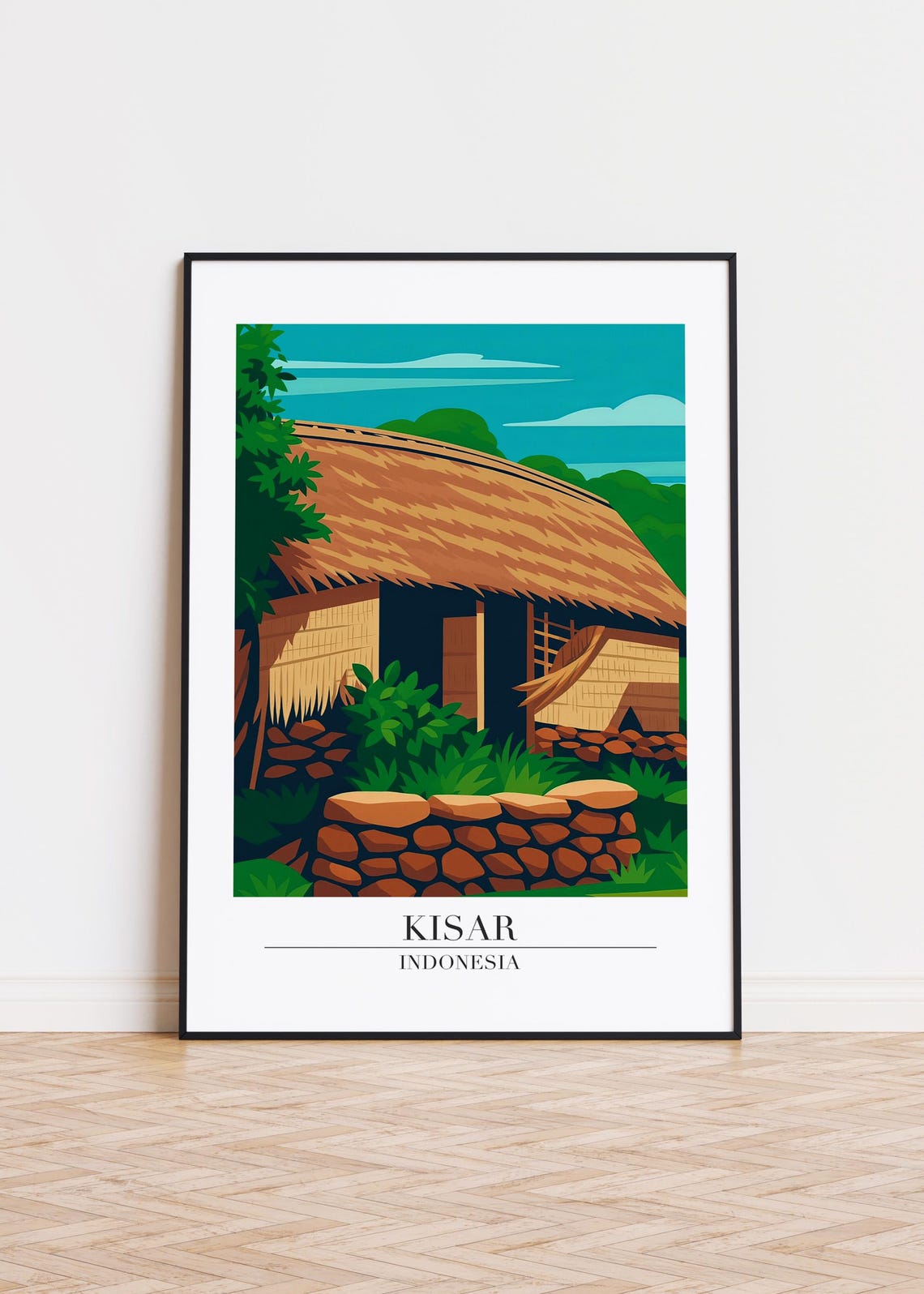 Kisar City Poster Indonesia Travel Art Print