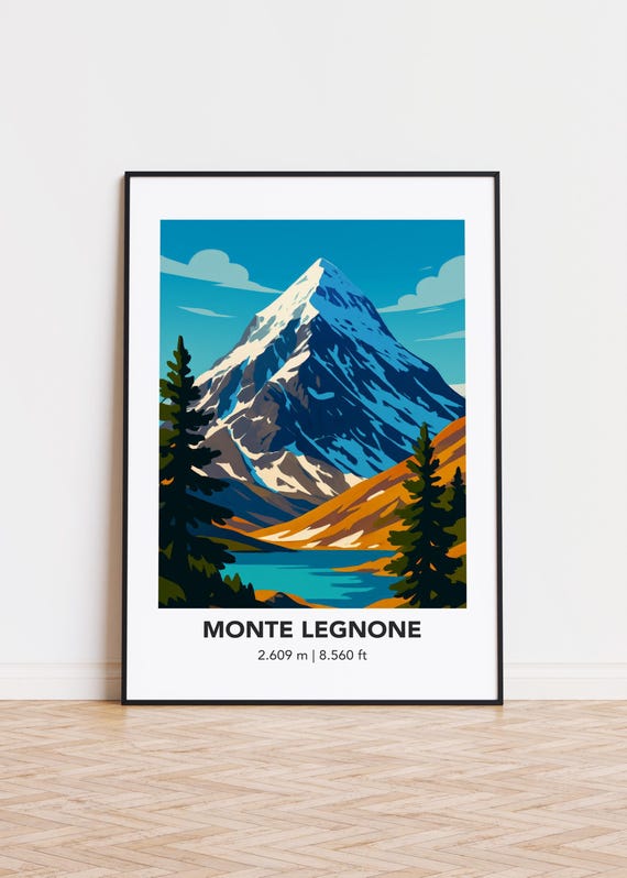 Monte Legnone Mountain Print Modern Minimalist Art Poster
