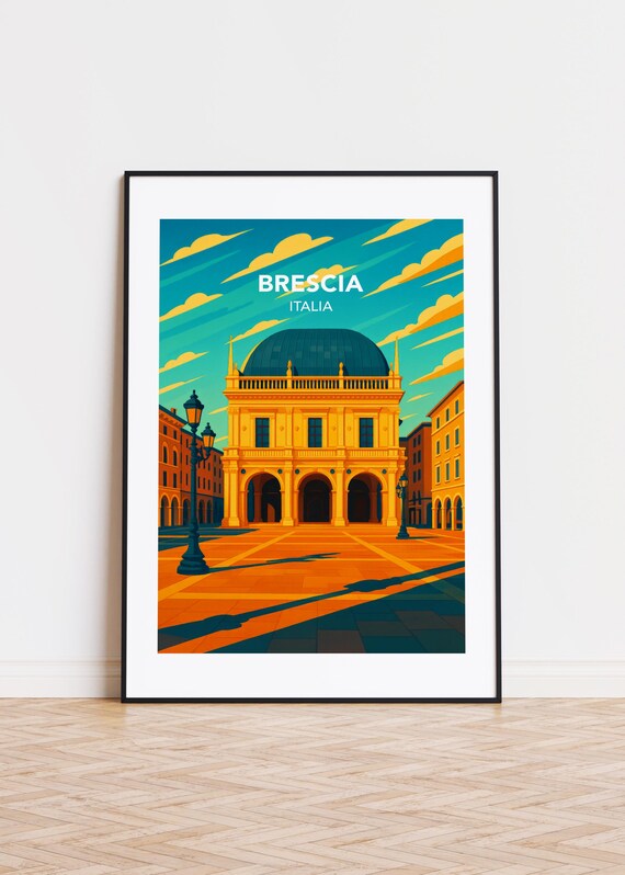 Brescia Italy Modern City Travel Poster