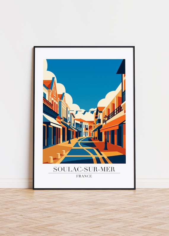 Soulac Sur Mer France Bold Shopping Street Travel Art Poster