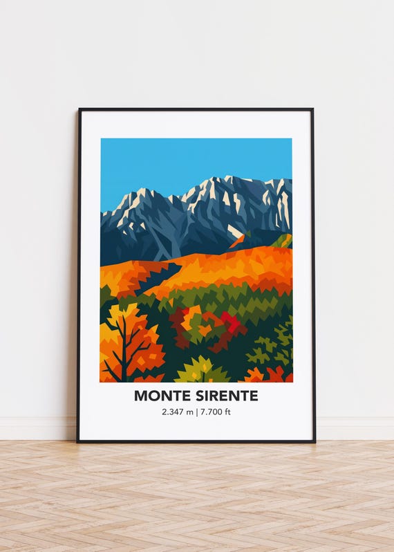 Monte Sirente Mountain Print Modern Minimalist Art Poster