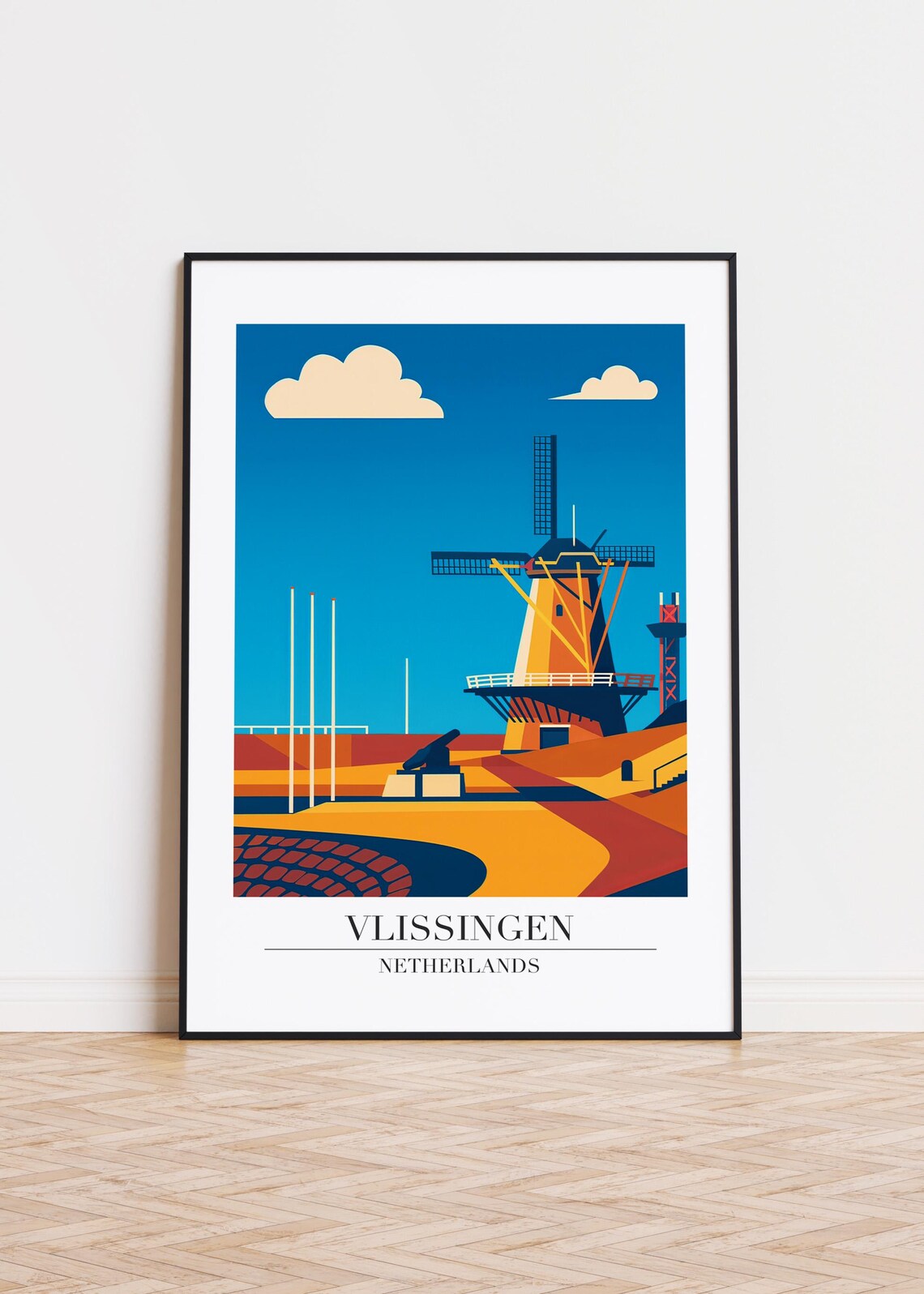 Vlissingen Netherlands Modern City Poster Print