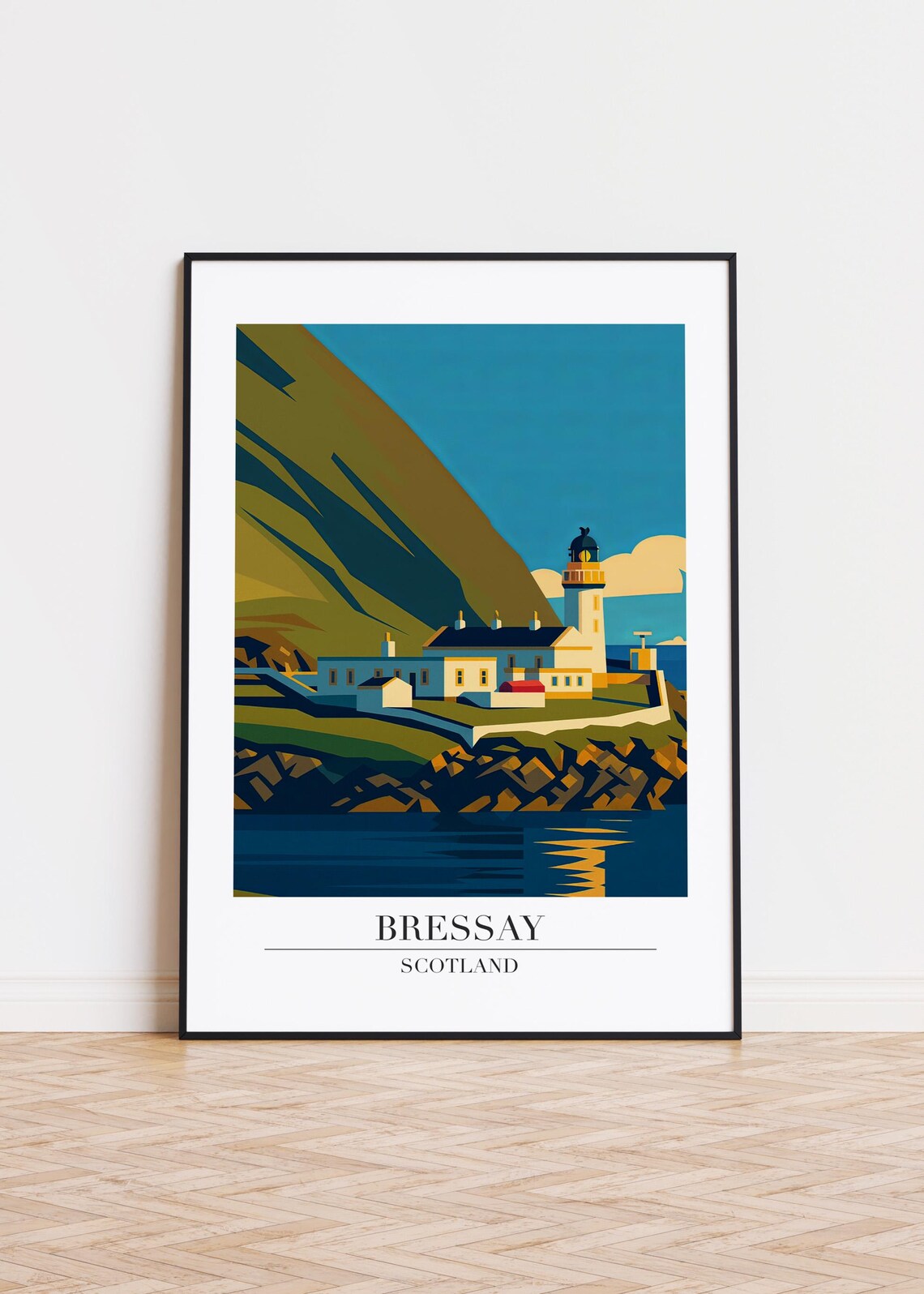 Bressay Scotland Modern Illustration Art Print