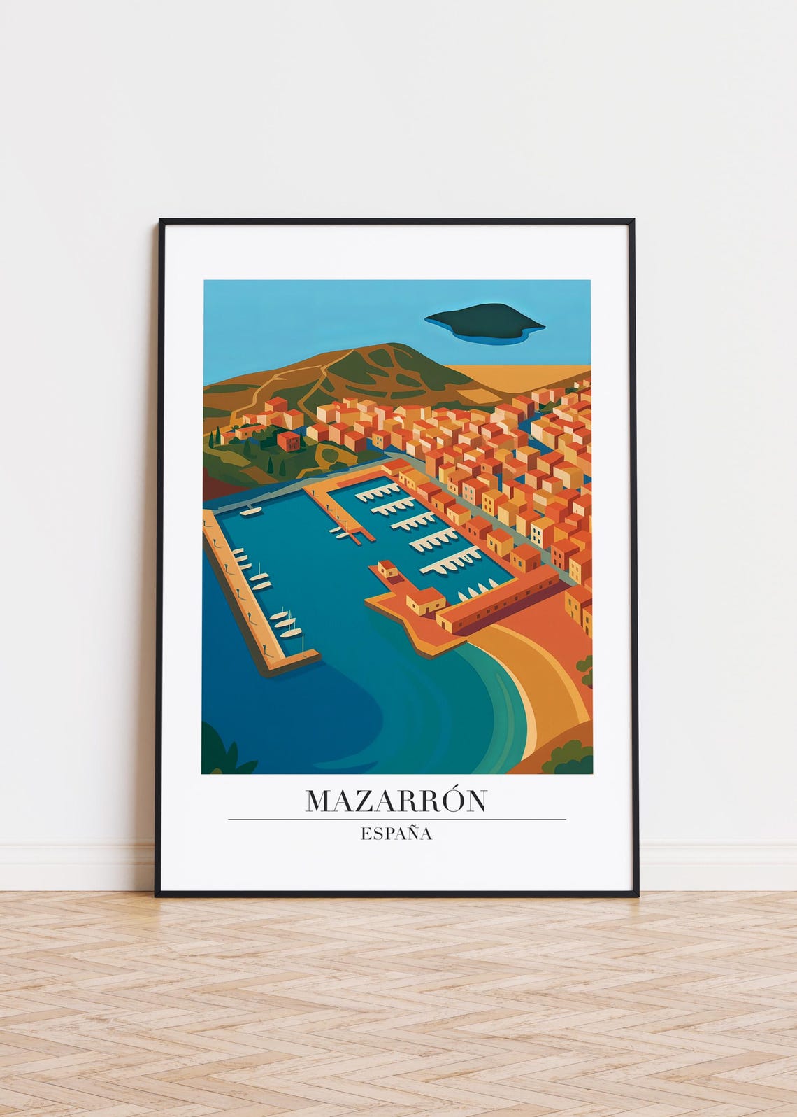 Mazarrn Spain Modern Travel Poster