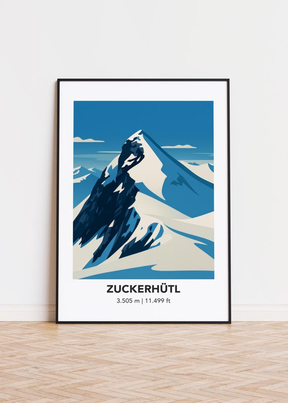 Zuckerhtl Mountain Art Print Modern Silhouette Poster