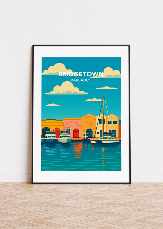 Bridgetown Barbados Poster Modern City Illustration