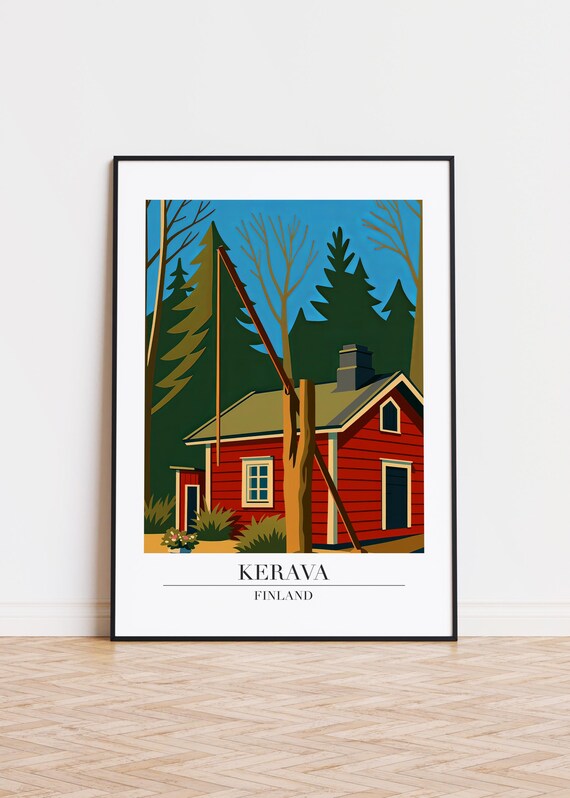 Kerava Finland Poster Modern City Illustration Art